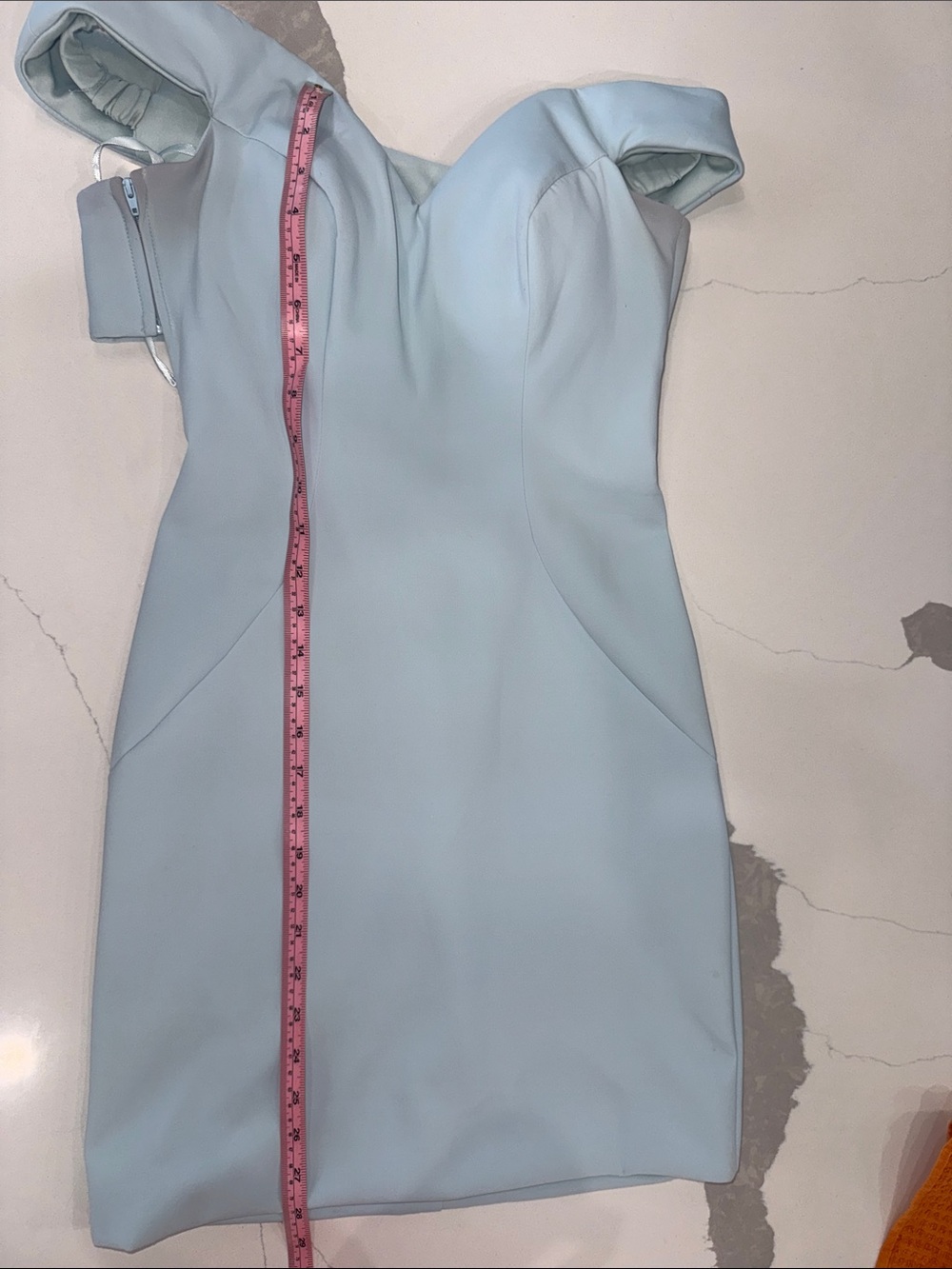 Ashley Lauren Off-Shoulder Light Blue Dress - Picture 5 of 7